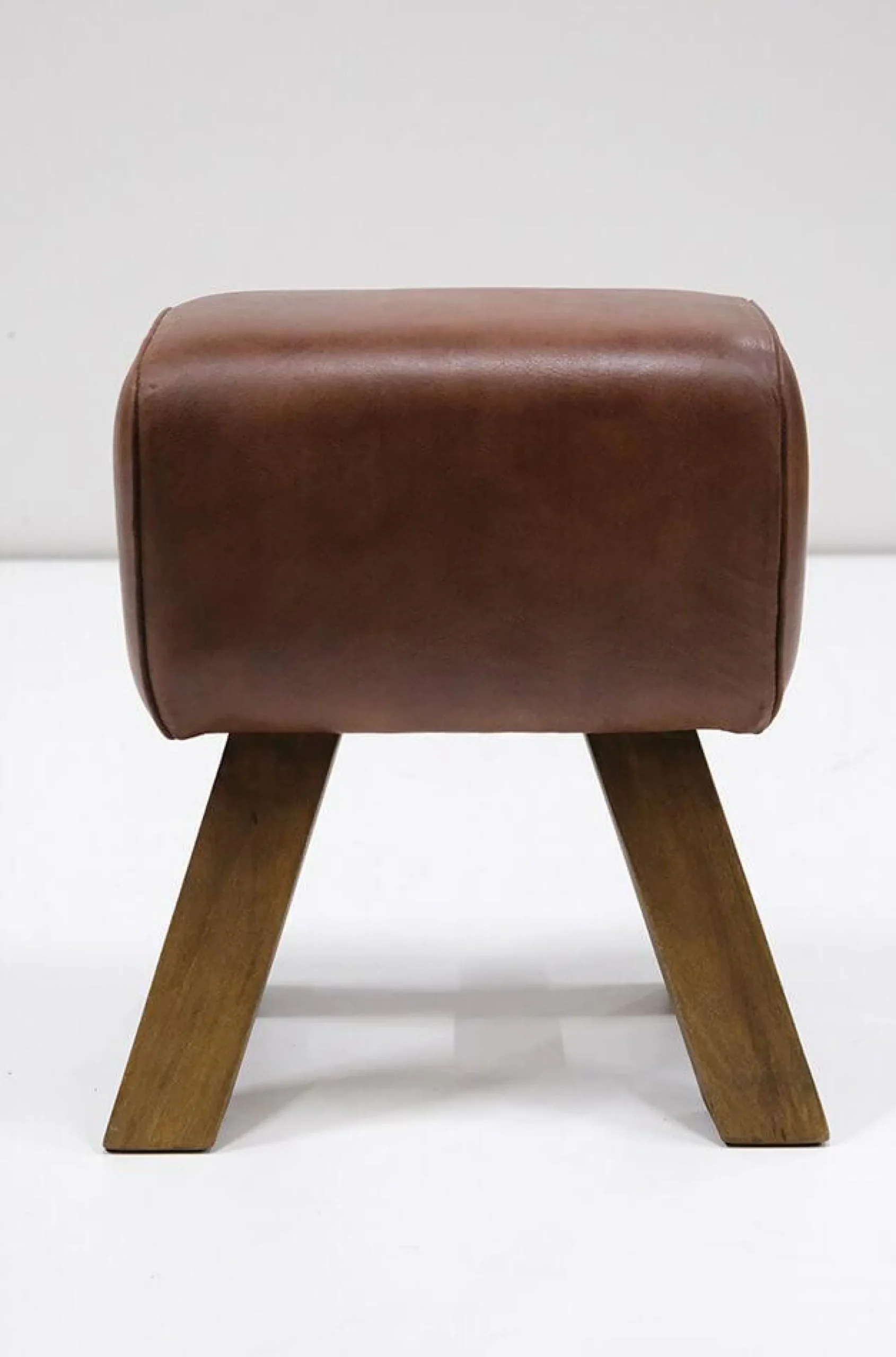 Hocker Vintage Leder Gym Retrohocker Turnbock-Vintagehaus New