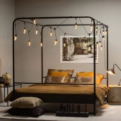 Industrial Himmelbett Metallbett Koje Schwarz Metall 120-Vintagehaus Best