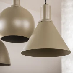 Industrial Hängelampe Metallo Beige mit unterschiedlichen Schirmen-Vintagehaus Lampen New