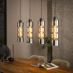 Industrial Hängelampe Pendelleuchte Column Verchromtes Glas-Vintagehaus Lampen Online