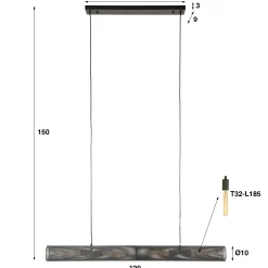 Industrial Hängelampe Tube Lochstahl 120 cm-Vintagehaus Lampen Clearance