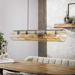 Industrial Hängelampe Tube Glas Amber 120 cm-Vintagehaus Lampen Discount