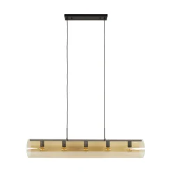 Industrial Hängelampe Tube Glas Amber 120 cm-Vintagehaus Lampen Discount