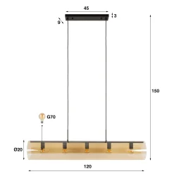 Industrial Hängelampe Tube Glas Amber 120 cm-Vintagehaus Lampen Discount