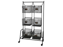 Industrial Küchenregal Standregal Lucas 6 Körbe und Räder-Chic Antique New