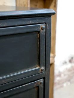Industrial kleine Kommode Nachttisch Factory Metall 2 Schubladen-Chic Antique Sale