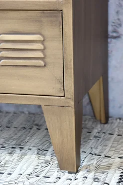 Industrial Kommode Spind Amaury Metall 6 Fächer Antik-Messing-Chic Antique Best