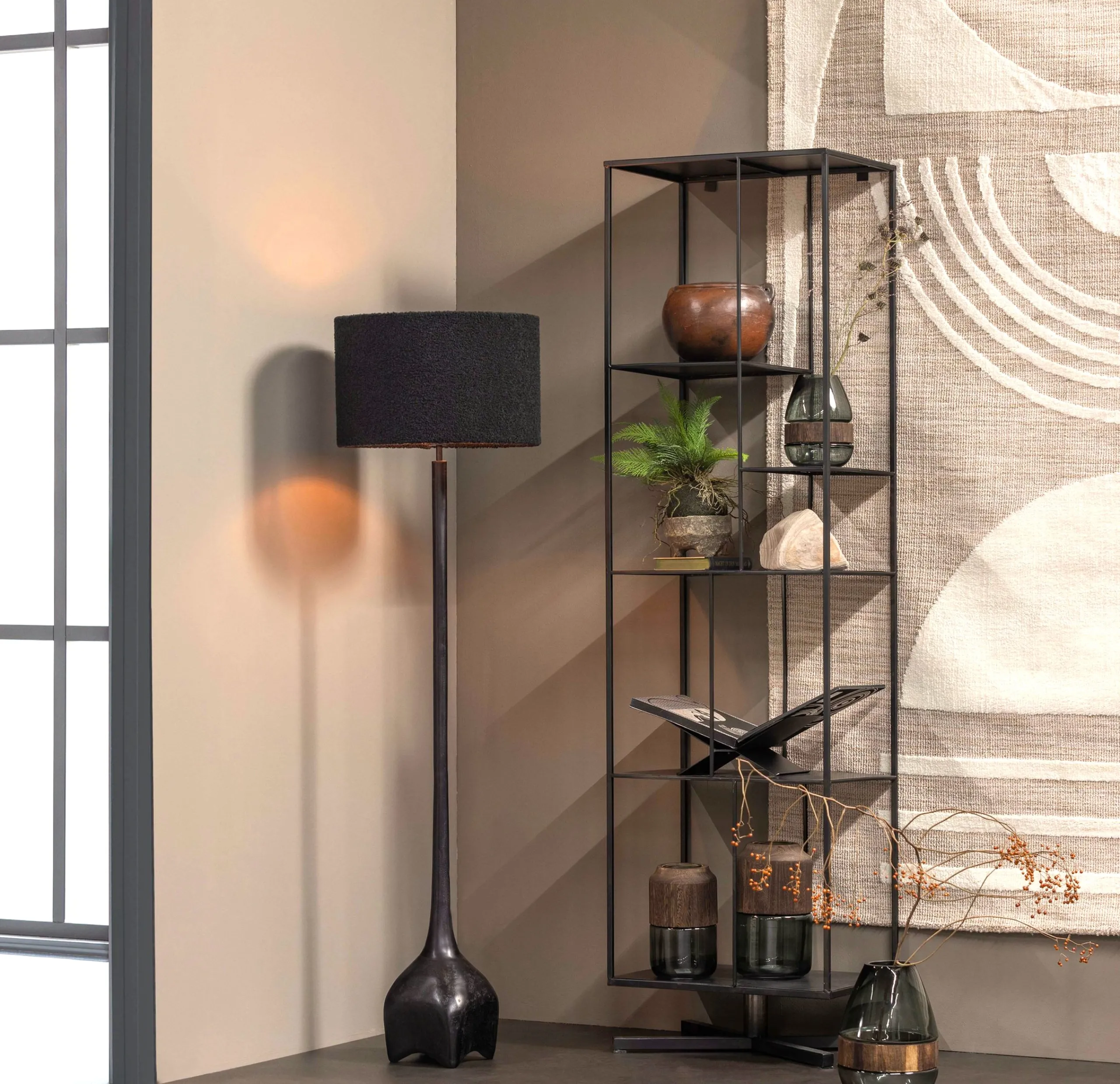 Industrial Standregal Bücherregal Jiske Schwarz Metall 180-WOOOD Hot