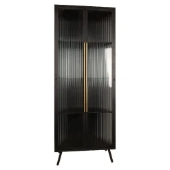 Industrial Vitrine Caeleen Metall mit geriffeltem Glas-PTMD Discount