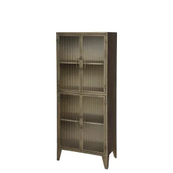 Industrial Vitrine Kabinett Golden Amaury Geriffeltes Glas 150/60-Chic Antique Discount