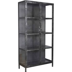 Industrial Vitrine Rift Gun Metall Glas 2türig Used-Look-Vintagehaus Outlet