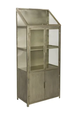 Industrial Vitrine Showcase Monviso Metall Glas Gold-DutchBone Sale