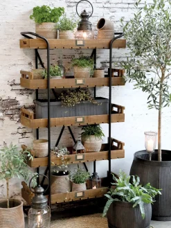 Küchenregal Blumenregal Industrial Landhaus Cornwall Metall-Chic Antique Hot