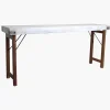 Konsolentisch Esstisch 170/40 Markttisch Vintage Klapptisch Weiß-Raw Materials Online