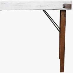 Konsolentisch Esstisch 170/40 Markttisch Vintage Klapptisch Weiß-Raw Materials Online
