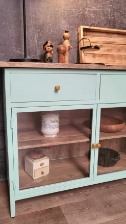 Landhaus Sideboard Provence Metallkorpus Holz Azure 160 - Ausstellungsstück-Vintagehaus Online