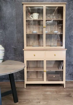 Landhaus Vitrine Küchenbuffet Provence Vintage Metall Holz Champagner 200-Vintagehaus Hot