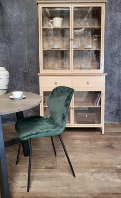 Landhaus Vitrine Küchenbuffet Provence Vintage Metall Holz Champagner 200-Vintagehaus Hot