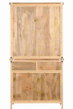 Landhaus Vitrine Küchenbuffet Provence Vintage Metall Holz Champagner 200-Vintagehaus Hot