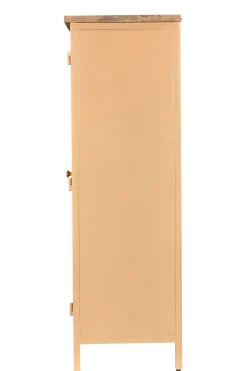 Landhaus Vitrine Provence Vintage Metallkorpus Holz Champagner 130-Vintagehaus Best