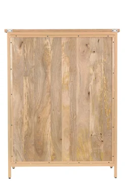 Landhaus Vitrine Provence Vintage Metallkorpus Holz Champagner 130-Vintagehaus Best