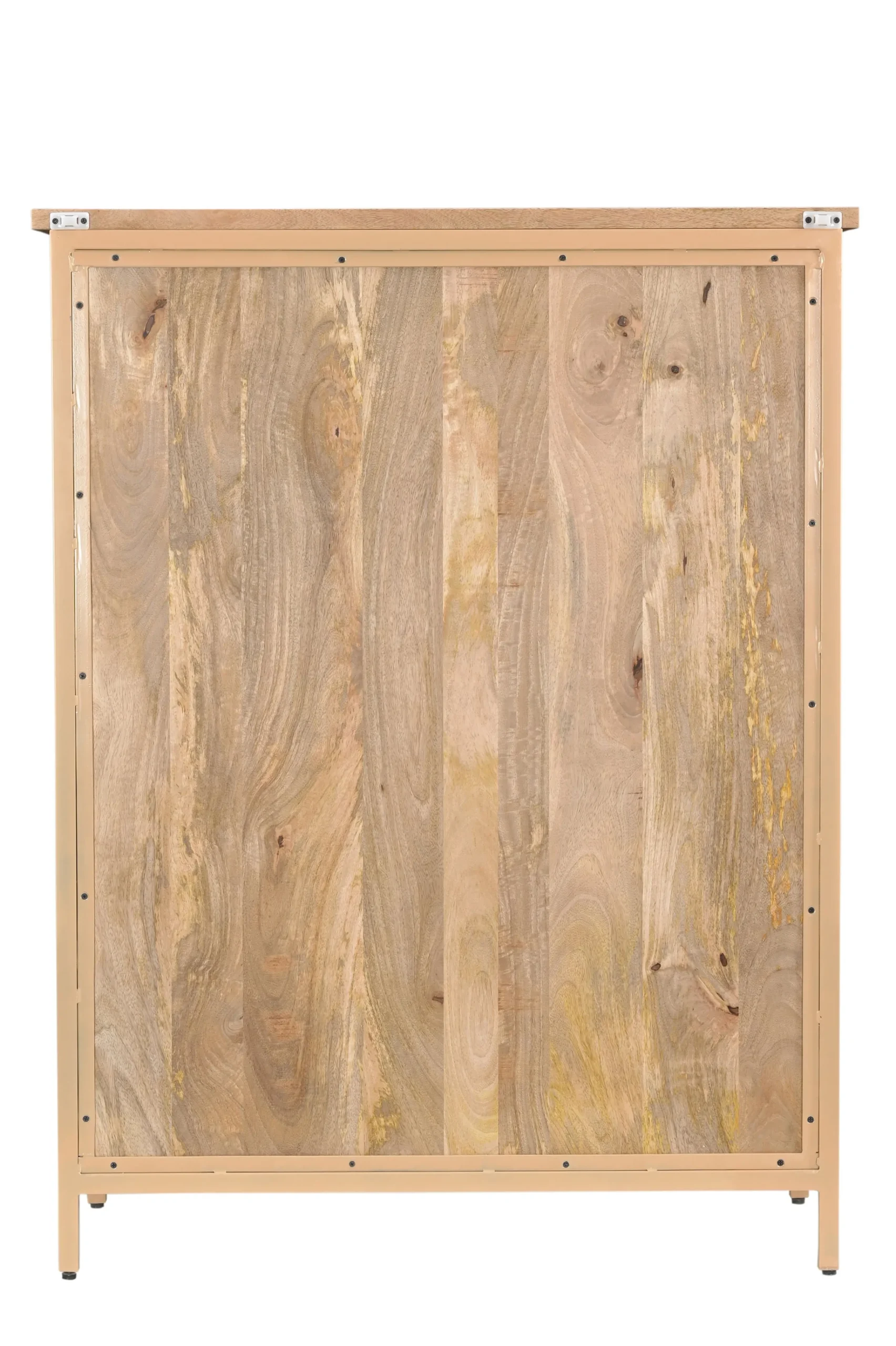 Landhaus Vitrine Provence Vintage Metallkorpus Holz Champagner 130-Vintagehaus Best