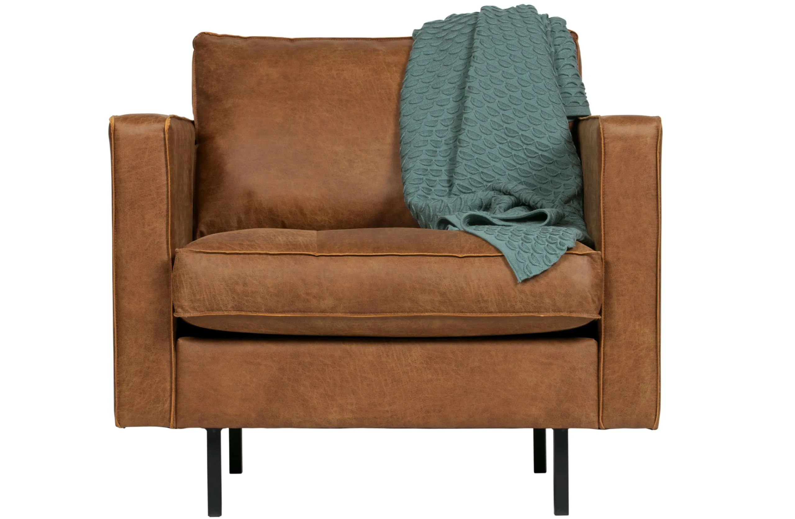 Ledersessel Rodeo Classic 1-Sitzer Cognac Chesterfield Wood-BePureHome Sale