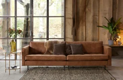 Ledersofa Classic Rodeo Chesterfield 3-Sitzer Cognac 275-BePureHome Discount