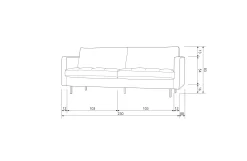 Ledersofa Classic Rodeo Chesterfield 2,5 Sitzer Cognac 230-BePureHome Sale