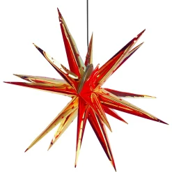 LED-Hängesterne 18 Spitzen inklusive Fernbedienung, Timer- und Dimmfunktion Rot-Vintagehaus Lampen Online