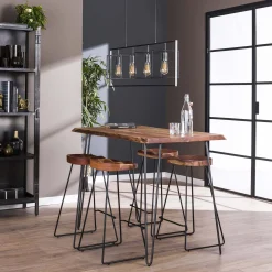 Massivholz Bartisch Industrial Edge Vintage 130/70/3,5 Baumkante-Vintagehaus Clearance