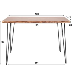 Massivholz Bartisch Industrial Edge Vintage 130/70/3,5 Baumkante-Vintagehaus Clearance