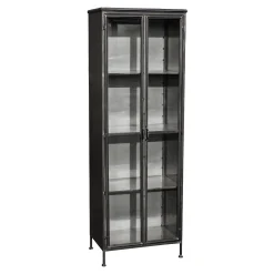 Metallschrank Vitrine Purist 180 Vintage Industrial Metall/Glass-PTMD Online