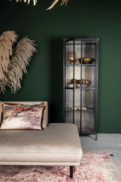 Metallschrank Vitrine Purist 180 Vintage Industrial Metall/Glass-PTMD Online