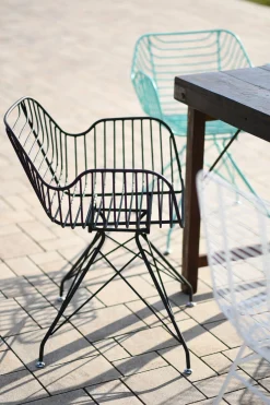 Metallstuhl Outdoor/Indoor Industrial Tulum Wire in türkis inkl. Kissen-Vintagehaus Clearance