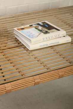 Rattan Esstisch 180/90 Hacienda Natur Bambusoptik In/Outdoor Glasplatte-Vintagehaus Discount