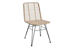 Rattanstuhl Esszimmerstuhl Hacienda Vela PE-Rattan In/Outdoor Natur-Vintagehaus Outlet