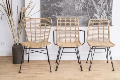 Rattanstuhl Esszimmerstuhl Hacienda Vela PE-Rattan In/Outdoor Natur-Vintagehaus Outlet