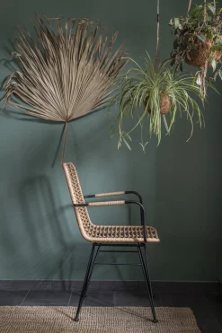 Rattanstuhl Esszimmerstuhl Hacienda Vela PE-Rattan Armlehne In/Outdoor Natur-Vintagehaus Discount