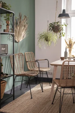 Rattanstuhl Esszimmerstuhl Hacienda Vela PE-Rattan Armlehne In/Outdoor Natur-Vintagehaus Discount