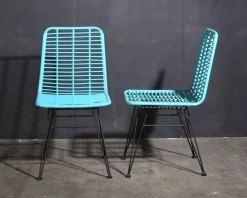 Rattanstuhl Esszimmerstuhl Hacienda Vela PE-Rattan In/Outdoor Türkis-Vintagehaus Online