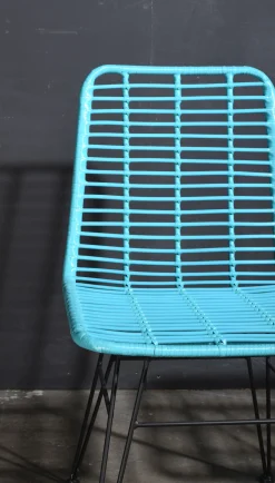 Rattanstuhl Esszimmerstuhl Hacienda Vela PE-Rattan In/Outdoor Türkis-Vintagehaus Online