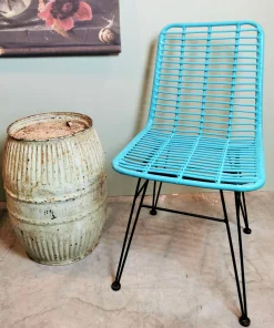 Rattanstuhl Esszimmerstuhl Hacienda Vela PE-Rattan In/Outdoor Türkis-Vintagehaus Online