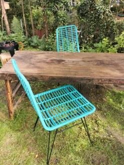 Rattanstuhl Esszimmerstuhl Hacienda Vela PE-Rattan In/Outdoor Türkis-Vintagehaus Online