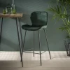 Retro Barhocker Barstuhl Velvet Samt Grün-Vintagehaus New