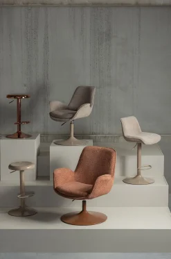 Retro Barhocker Monochrome Metall höhenverstellbar Sand-WOOOD Discount