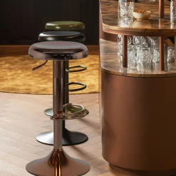 Retro Barhocker Monochrome Metall höhenverstellbar Kupfer-WOOOD Sale