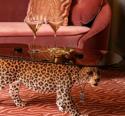 Retro Beistelltisch Couchtisch Dope As Hell Panther Rauchglasplatte-Bold Monkey Sale