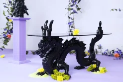 Retro Beistelltisch Couchtisch Dragonized Rauchglasplatte-Bold Monkey Outlet