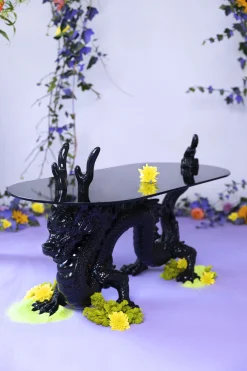 Retro Beistelltisch Couchtisch Dragonized Rauchglasplatte-Bold Monkey Outlet